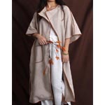 Oversized Linen Casual Cape Garment